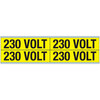 Aufkleber '230Volt' - schwarz auf gelb Vinylgewebe 28x114mm